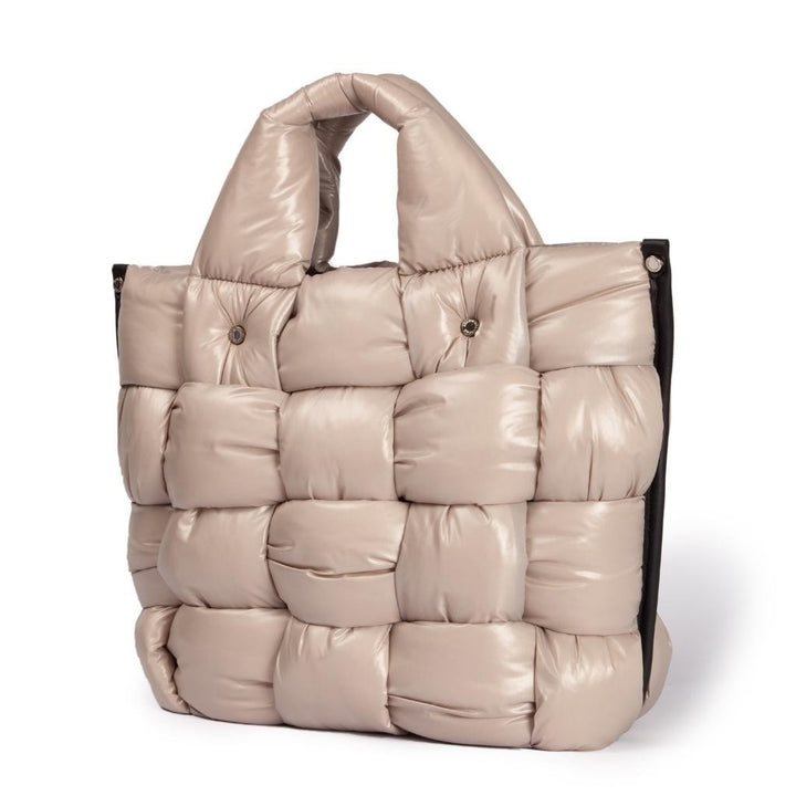 Roberta Gandolfi Greta large borsa in tessuto antigoccia imbottita ed intrecciata a mano con finiture in pelle Vendite Flash