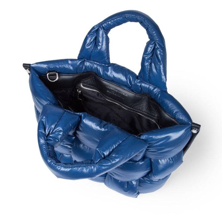 Roberta Gandolfi Greta large borsa in tessuto antigoccia imbottita ed intrecciata a mano con finiture in pelle Nuova
