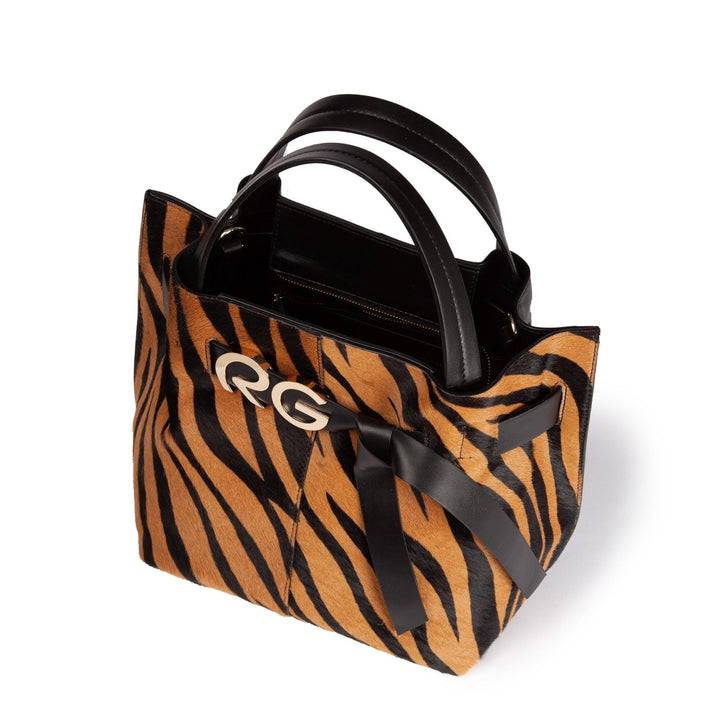 Roberta Gandolfi Dafne pony medium borsa a mano in pelle stampa animalier con tracolla staccabile Enormi risparmi