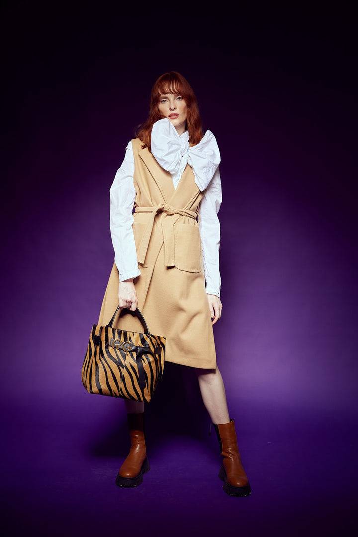 Roberta Gandolfi Dafne pony medium borsa a mano in pelle stampa animalier con tracolla staccabile Enormi risparmi
