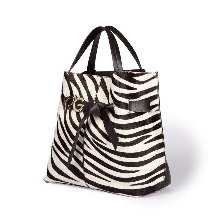 Roberta Gandolfi Dafne pony Large borsa a mano in pelle stampa animalier con tracolla staccabile Sconti VIP