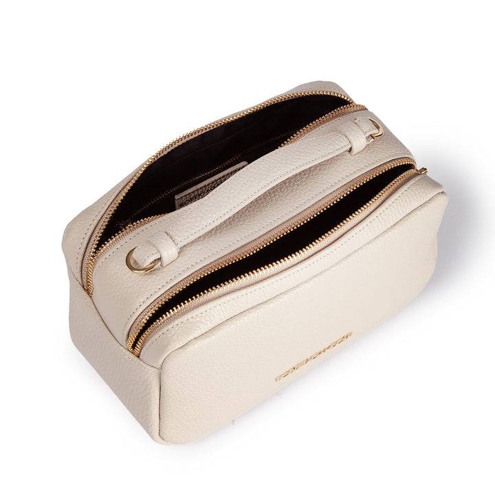 Roberta Gandolfi Brigida camera borsa in pelle con doppio scomparto e tracolla in catena dorata con spallaccio protettivo in pelle Super sconto
