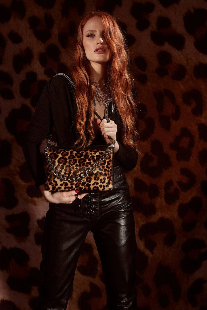 Roberta Gandolfi Alice Pony small borsa in cavallino e pelle martellata con tracolla regolabile e staccabile Qualità