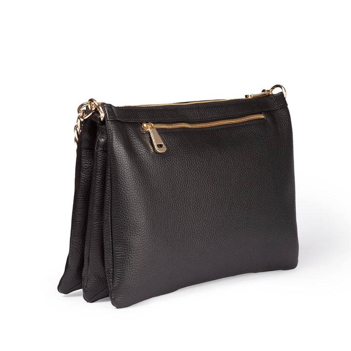 Roberta Gandolfi Alice large borsa in camoscio e pelle martellata con tracolla regolabile e staccabile Pezzi Unici