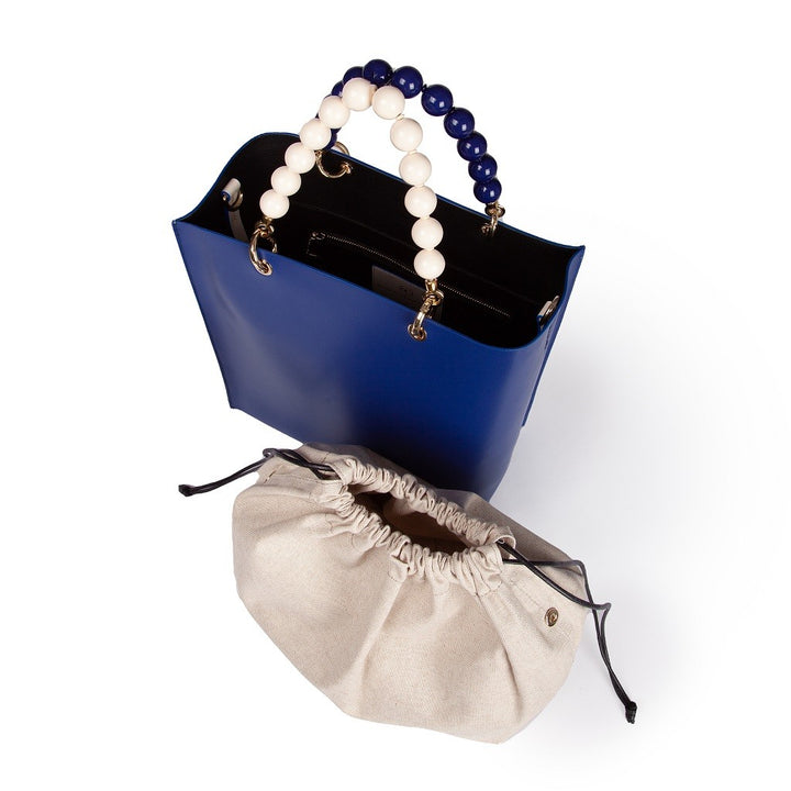 Roberta Gandolfi Zoe Tote bag in pelle bicolor e manicI gioiello Online