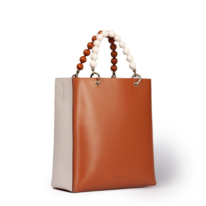 Roberta Gandolfi Zoe Tote bag in pelle bicolor e manicI gioiello Outlet