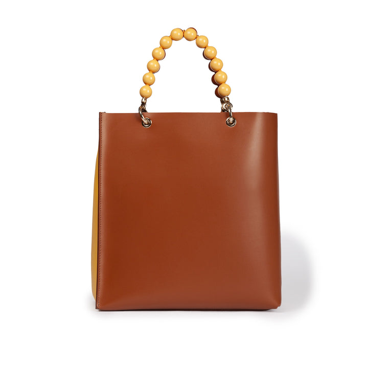 Roberta Gandolfi Zoe Tote bag in pelle bicolor e manicI gioiello In Vendita
