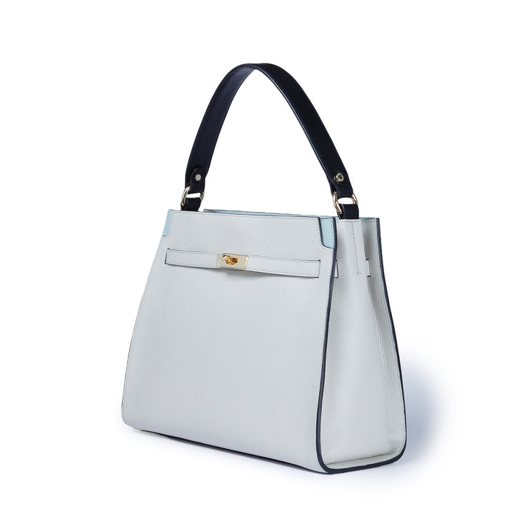 Roberta Gandolfi Frida Satchel in pelle martellata con tracolla logata in tessuto regolabile Limitato a 3 giorni
