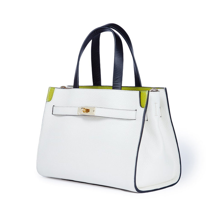 Roberta Gandolfi Frida Handbag in pelle martellata con tracolla logata in tessuto regolabile In vendita