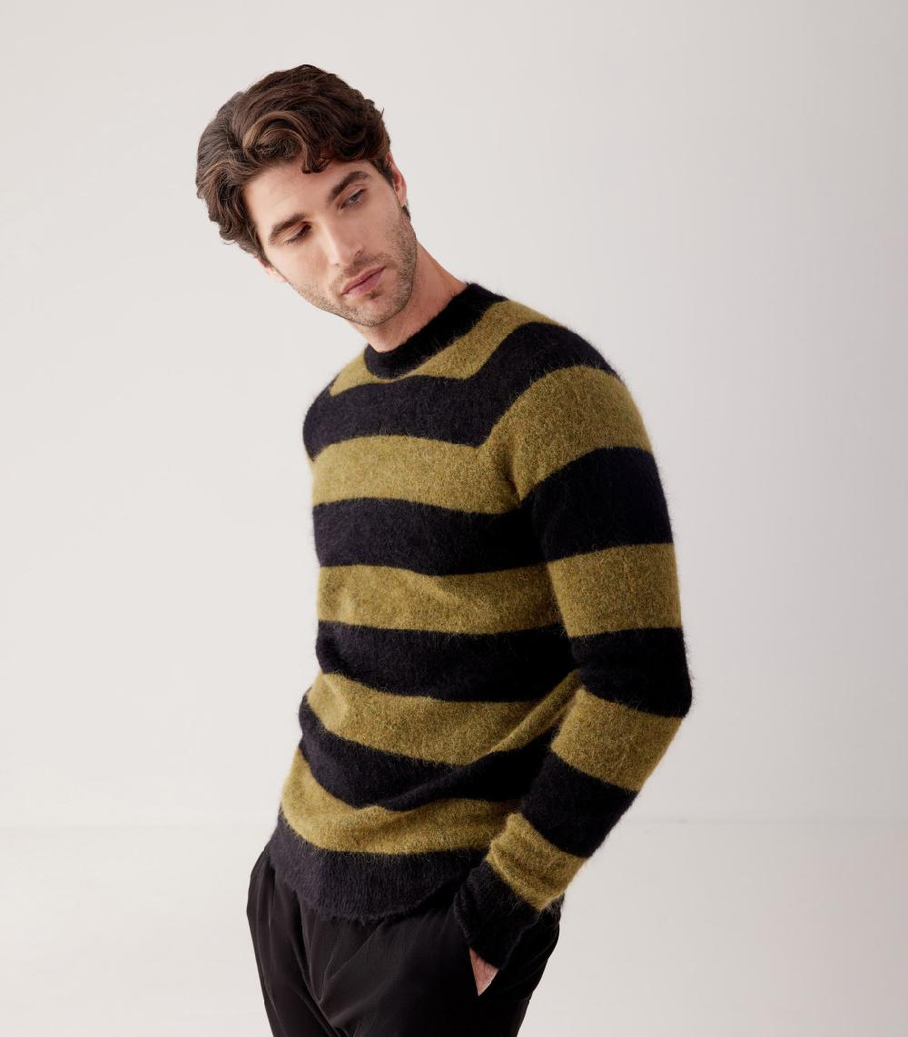 S.Moritz GIROCOLLO RIGHE MOHAIR In Linea