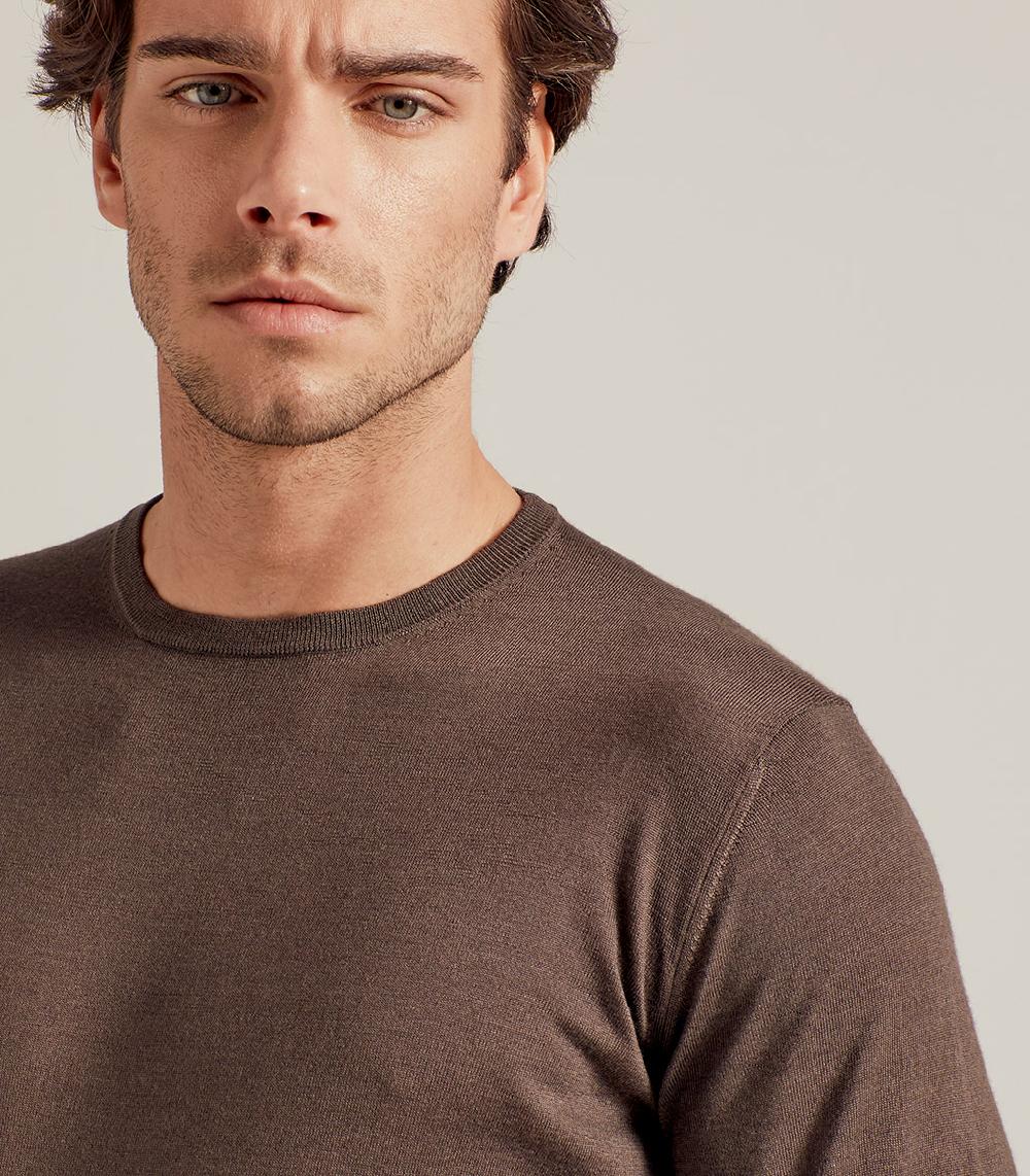 S.Moritz GIROCOLLO LANA SETA CASHMERE - CACAO Shopping Online