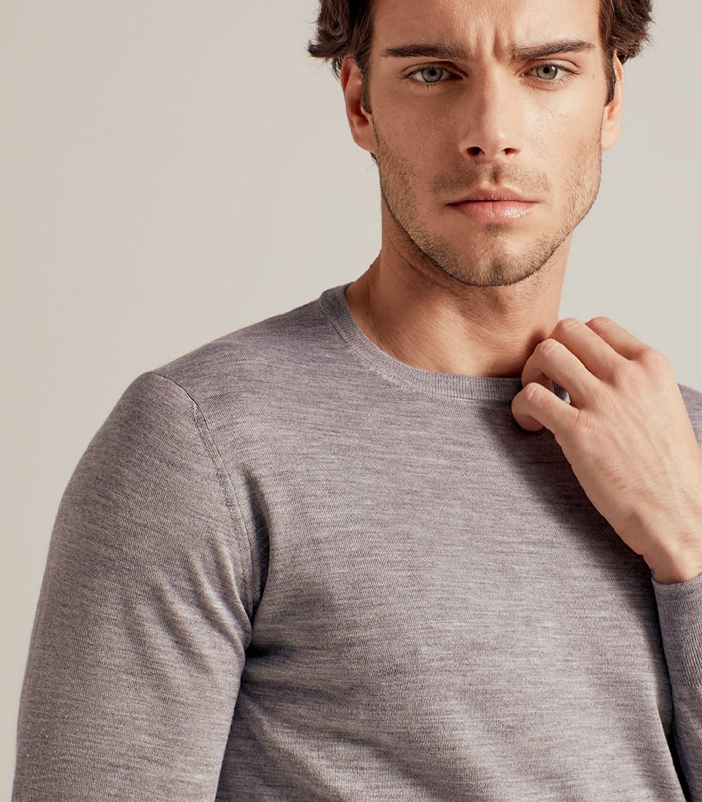 S.Moritz GIROCOLLO LANA SETA CASHMERE - GRIGIO Affare Del Giorno