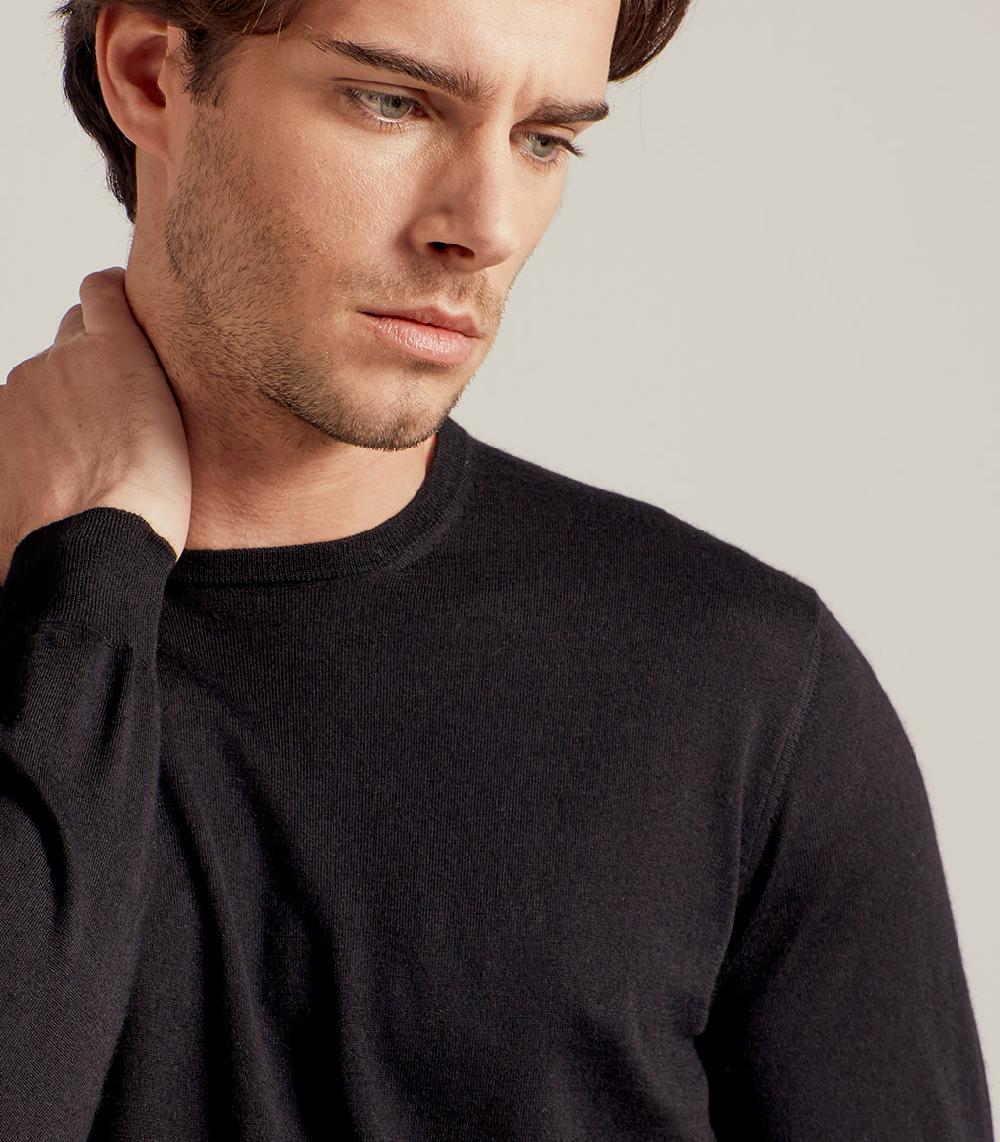 S.Moritz GIROCOLLO LANA SETA CASHMERE - NERO Prezzo Ridotto