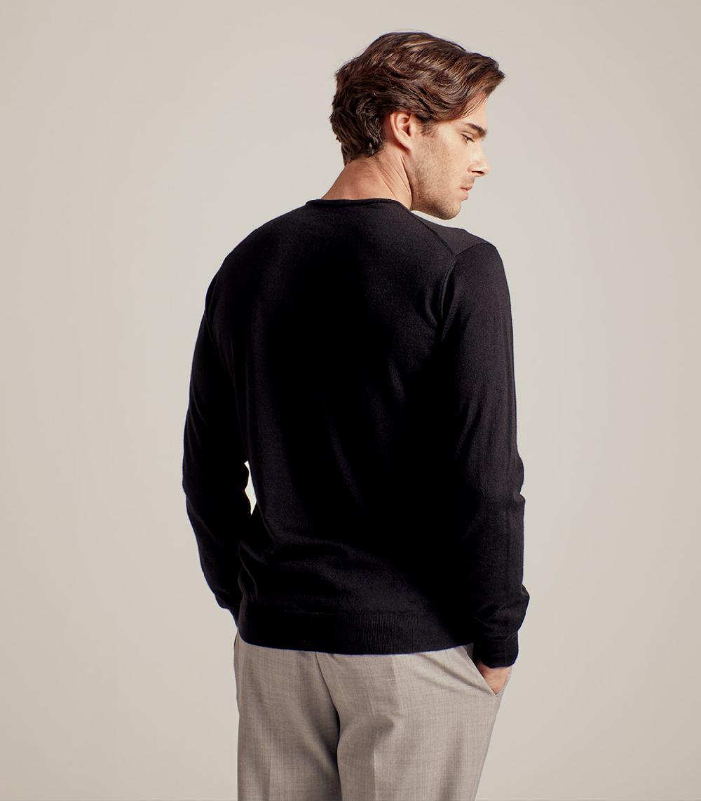 S.Moritz GIROCOLLO LANA SETA CASHMERE - NERO Prezzo Ridotto
