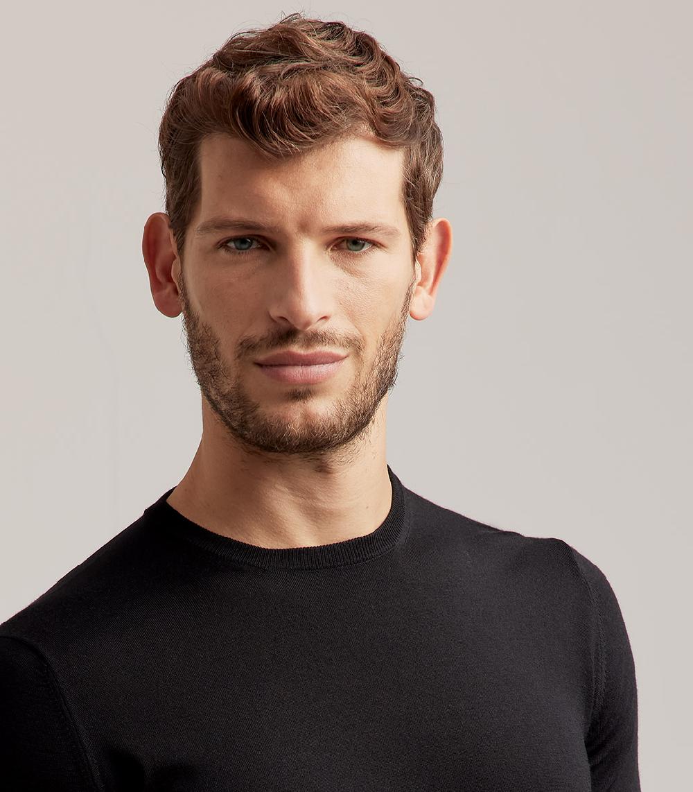 S.Moritz GIROCOLLO ROYAL MERINO - NERO Novità