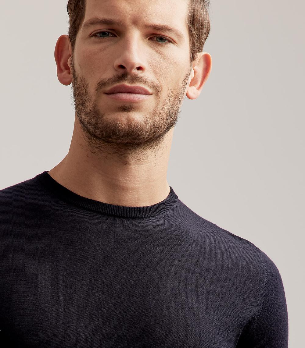 S.Moritz GIROCOLLO ROYAL MERINO - BLU NAVY Offerta