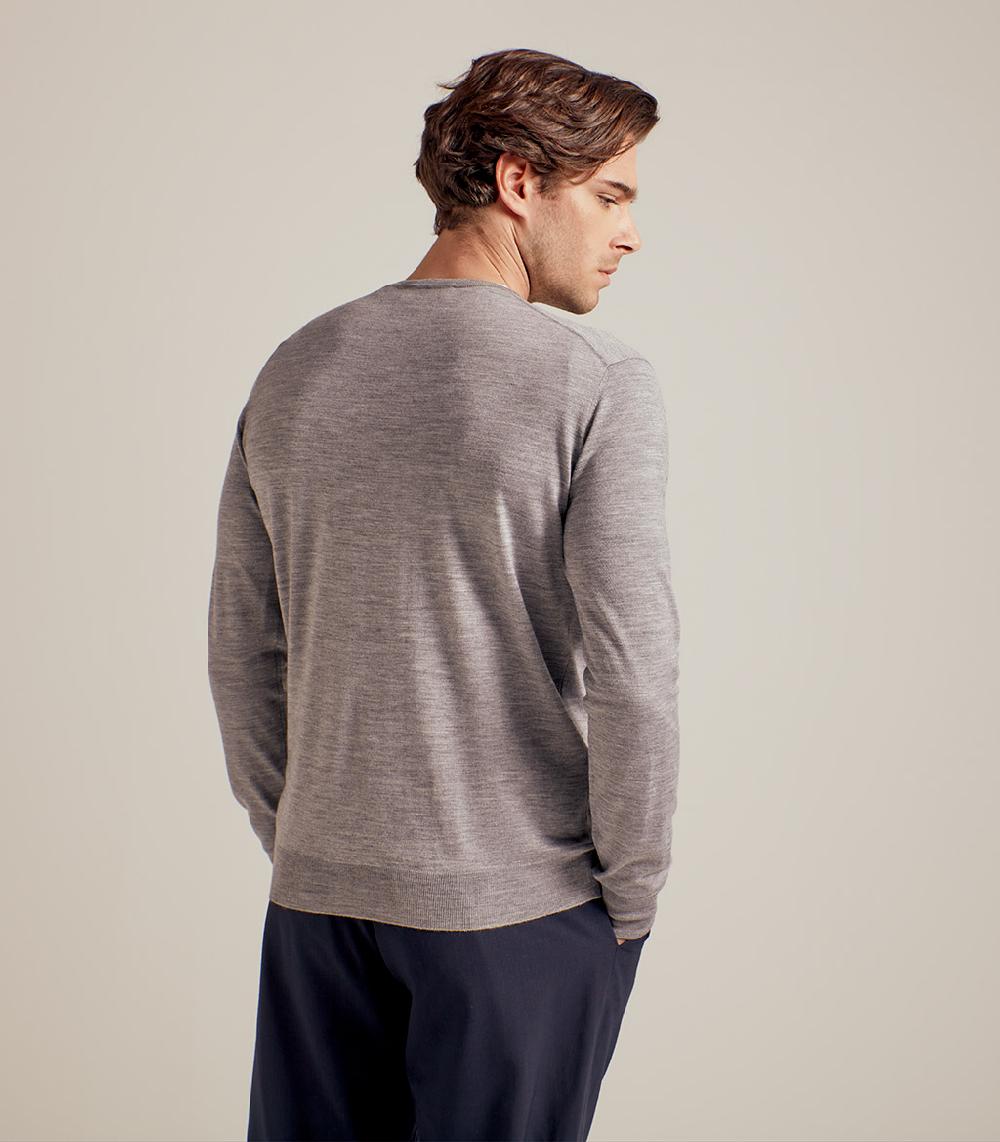 S.Moritz COLLO V LANA SETA CASHMERE - GRIGIO Saldi