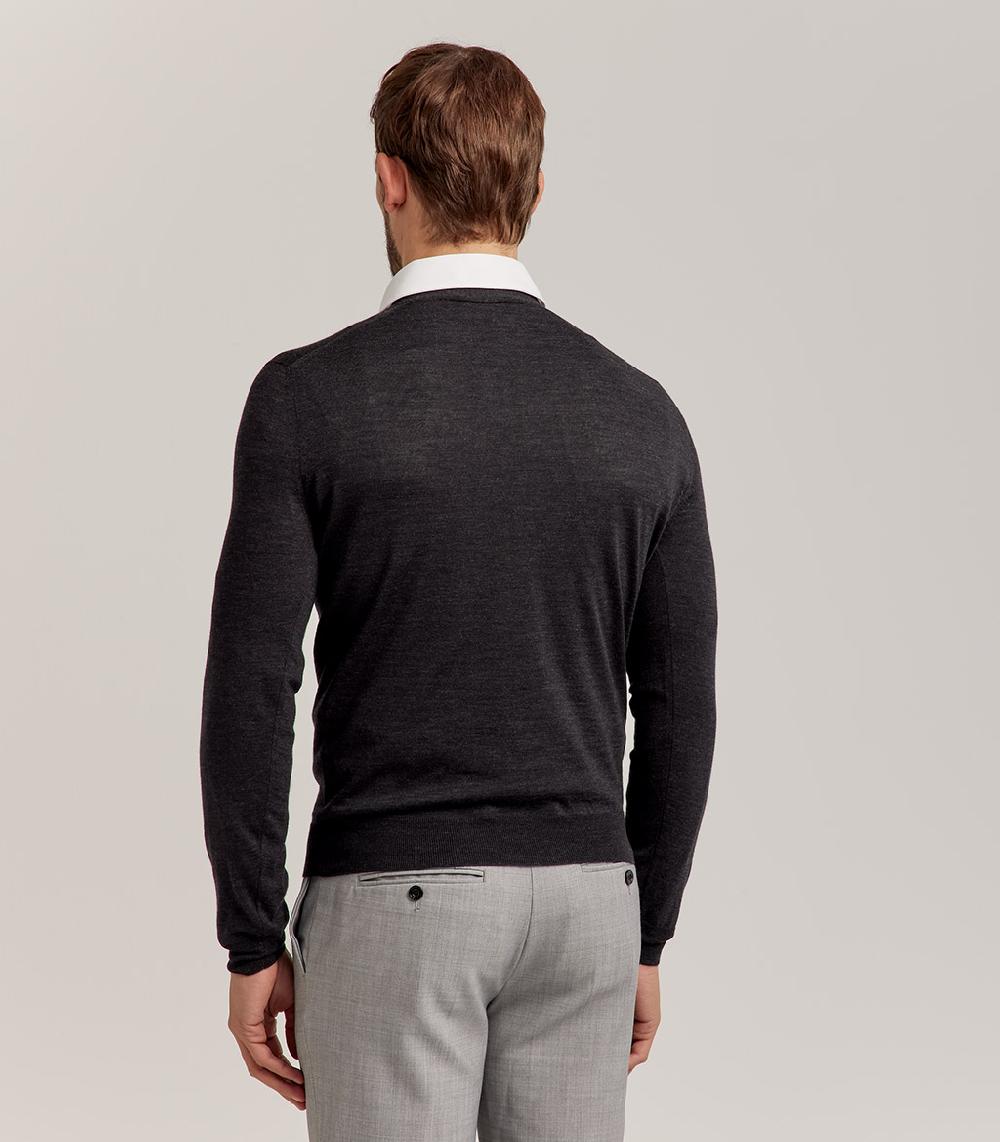 S.Moritz CARDIGAN BOTTONI ROYAL MERINO - GRIGIO ANTRACITE 2025
