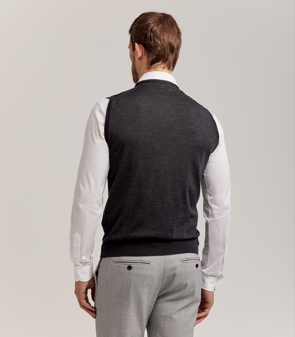 S.Moritz GILET BOTTONI ROYAL MERINO - GRIGIO ANTRACITE Vendita
