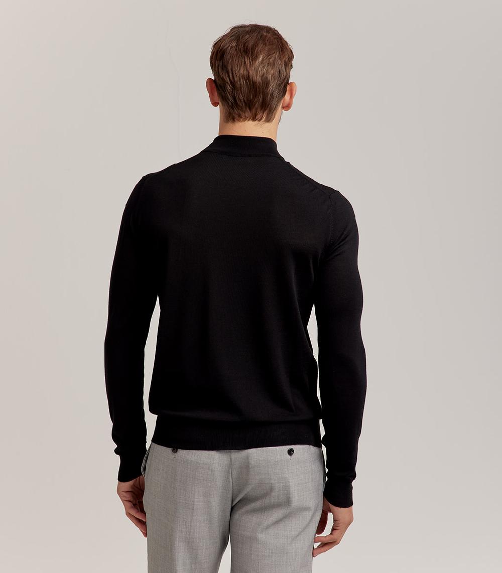 S.Moritz LUPETTO ROYAL MERINO - NERO Spedizione Gratuita