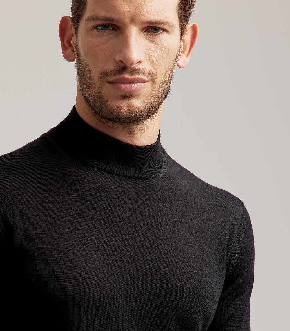 S.Moritz LUPETTO ROYAL MERINO - NERO Spedizione Gratuita