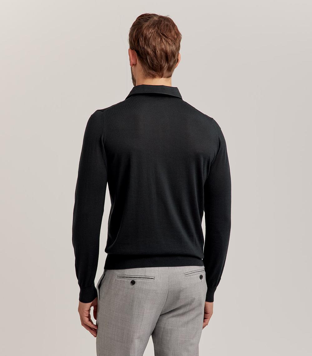 S.Moritz POLO COLLO CAMICIA ROYAL MERINO - VERDE SCURO Pezzi Unici
