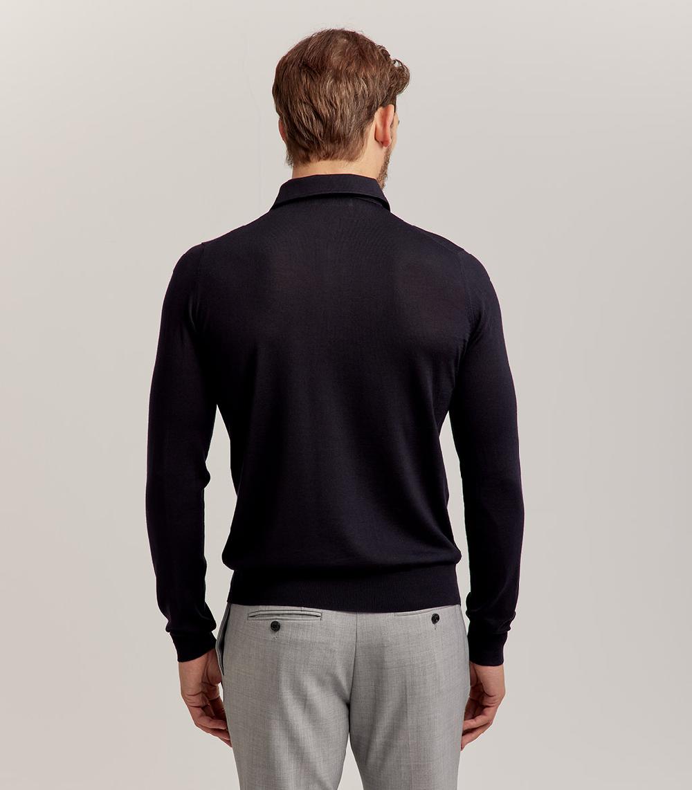 S.Moritz POLO COLLO CAMICIA ROYAL MERINO - BLU NAVY Soddisfazione Garantita