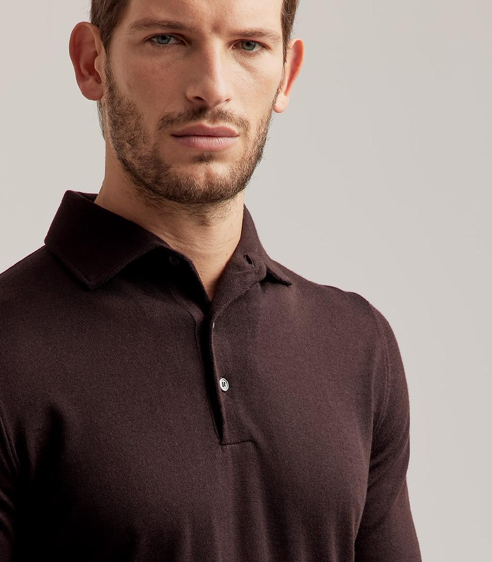 S.Moritz POLO COLLO CAMICIA ROYAL MERINO - TESTA DI MORO Acquista Ora