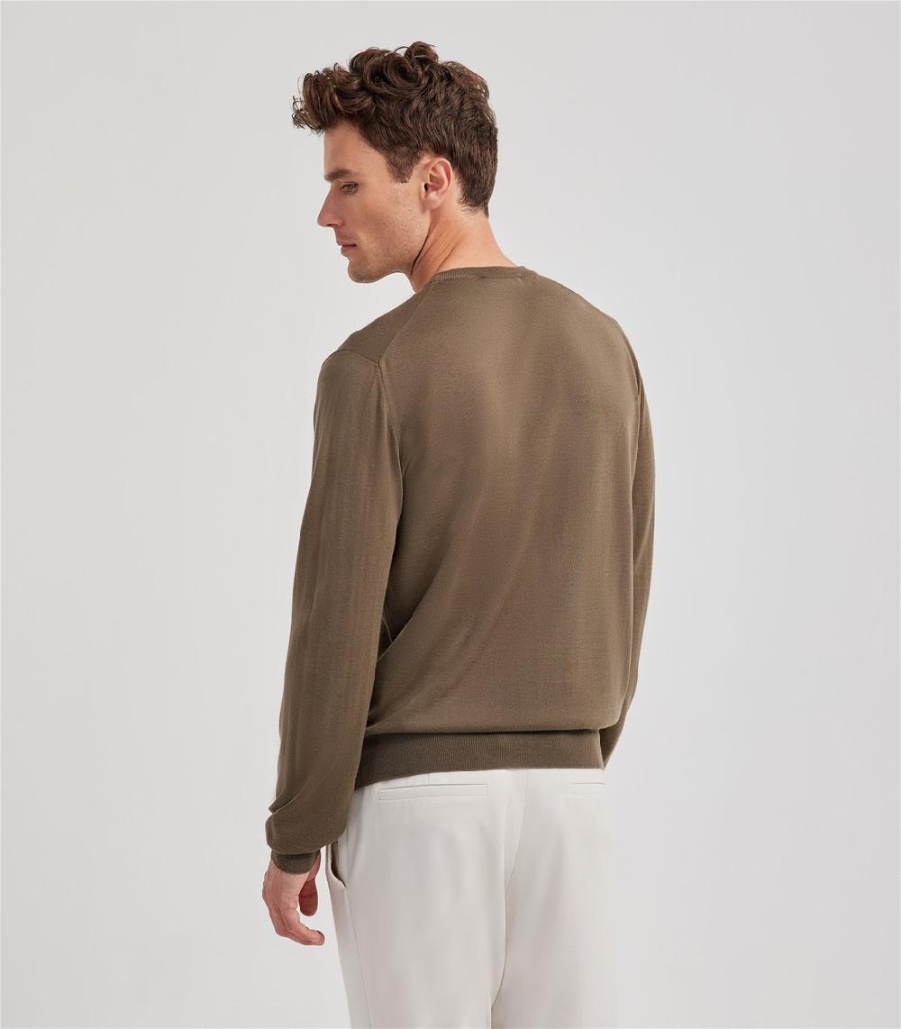 S.Moritz Maglia kaki da uomo royal merino | S.Moritz Sito Ufficiale Promozione Limitata