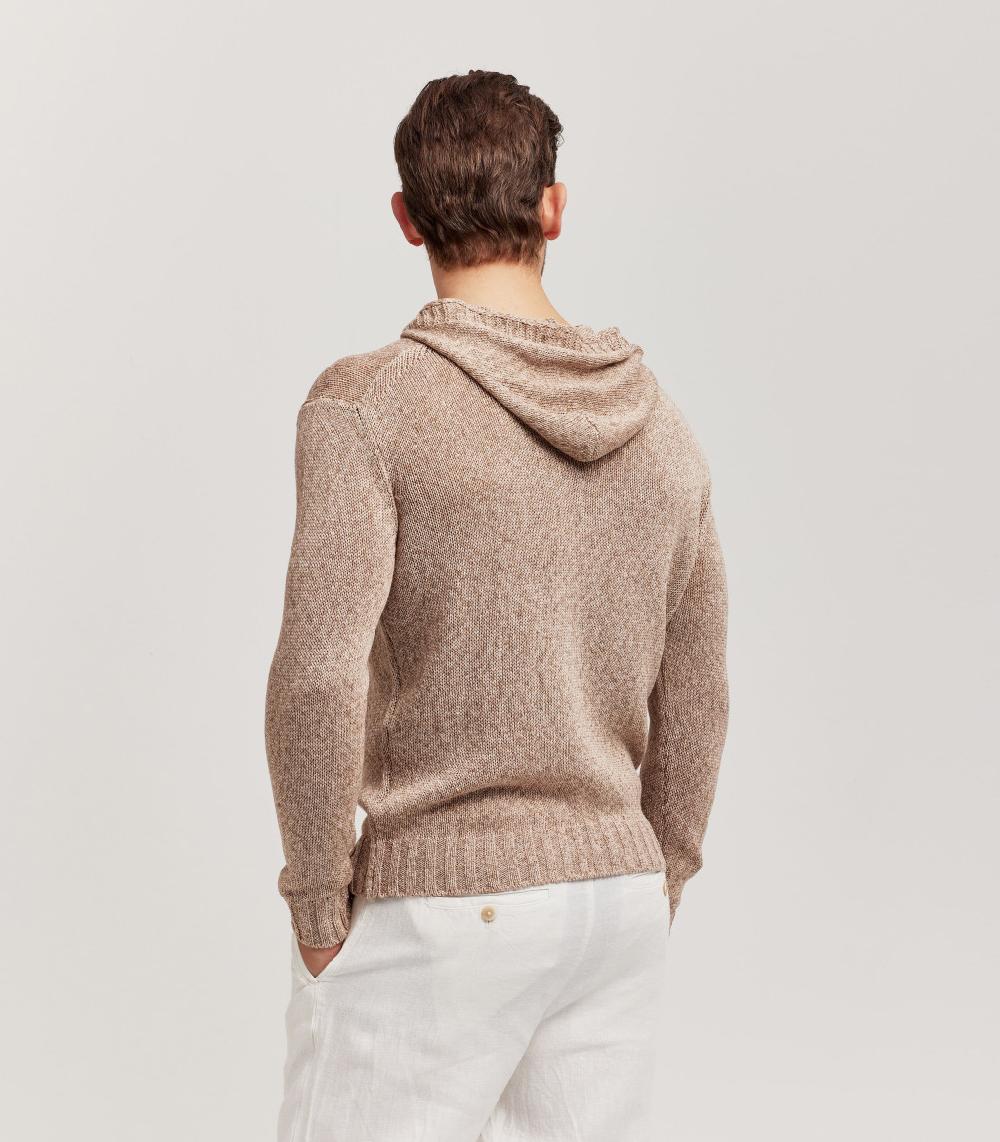 S.Moritz MAGLIA CON CAPPUCCIO RASATO MELANGE - COTONE Affare Del Giorno