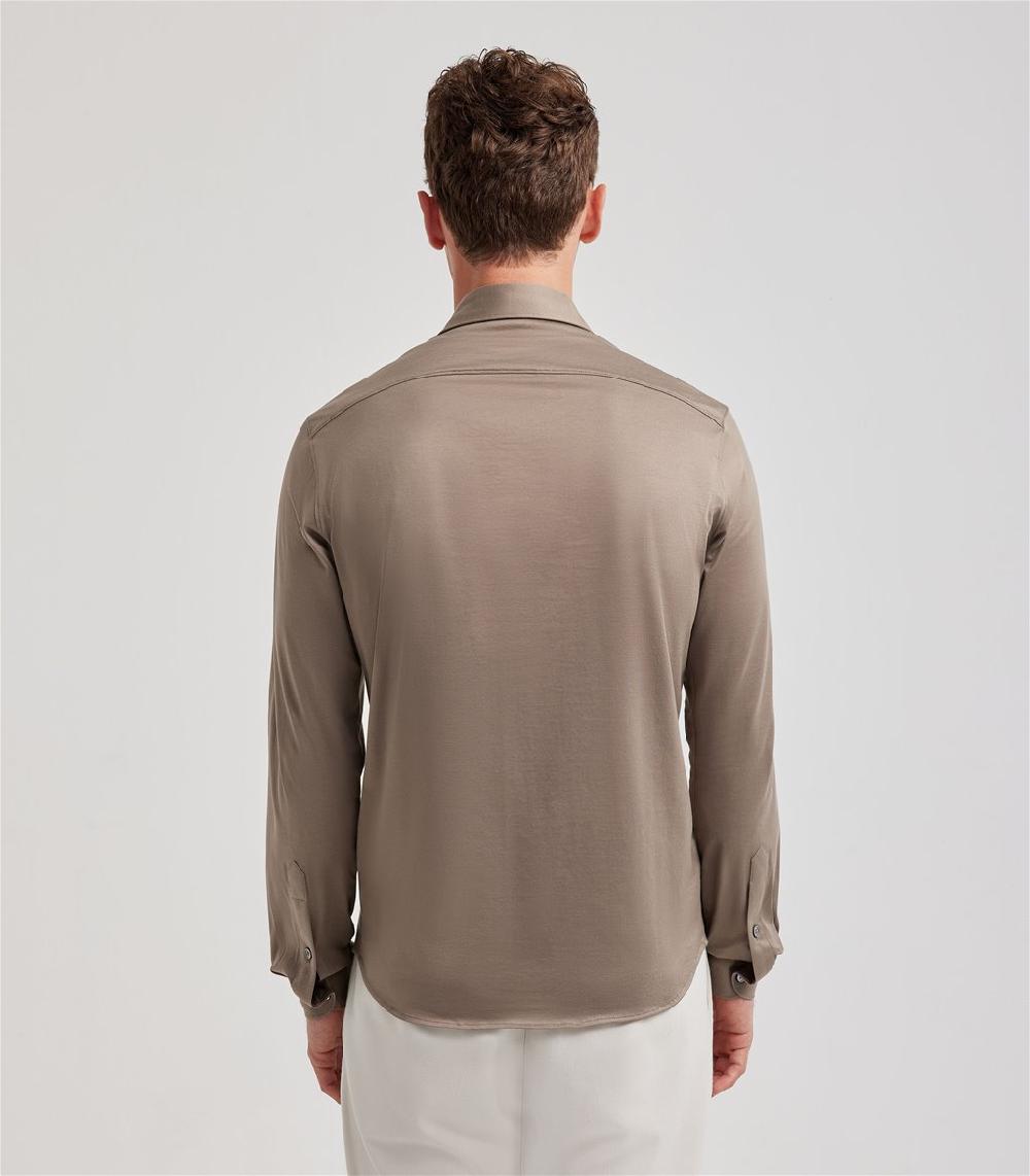 S.Moritz Camicia tortora da uomo in cotone jersey | S.Moritz Sito Ufficiale Sottocosto