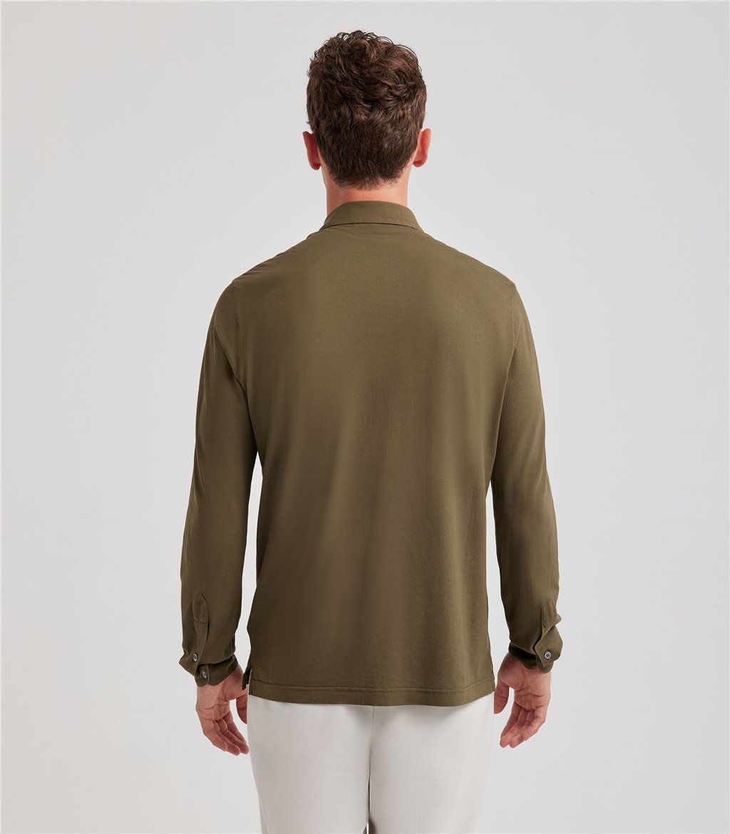 S.Moritz Camicia verde militare da uomo in cotone | S.Moritz Sito Ufficiale Novità