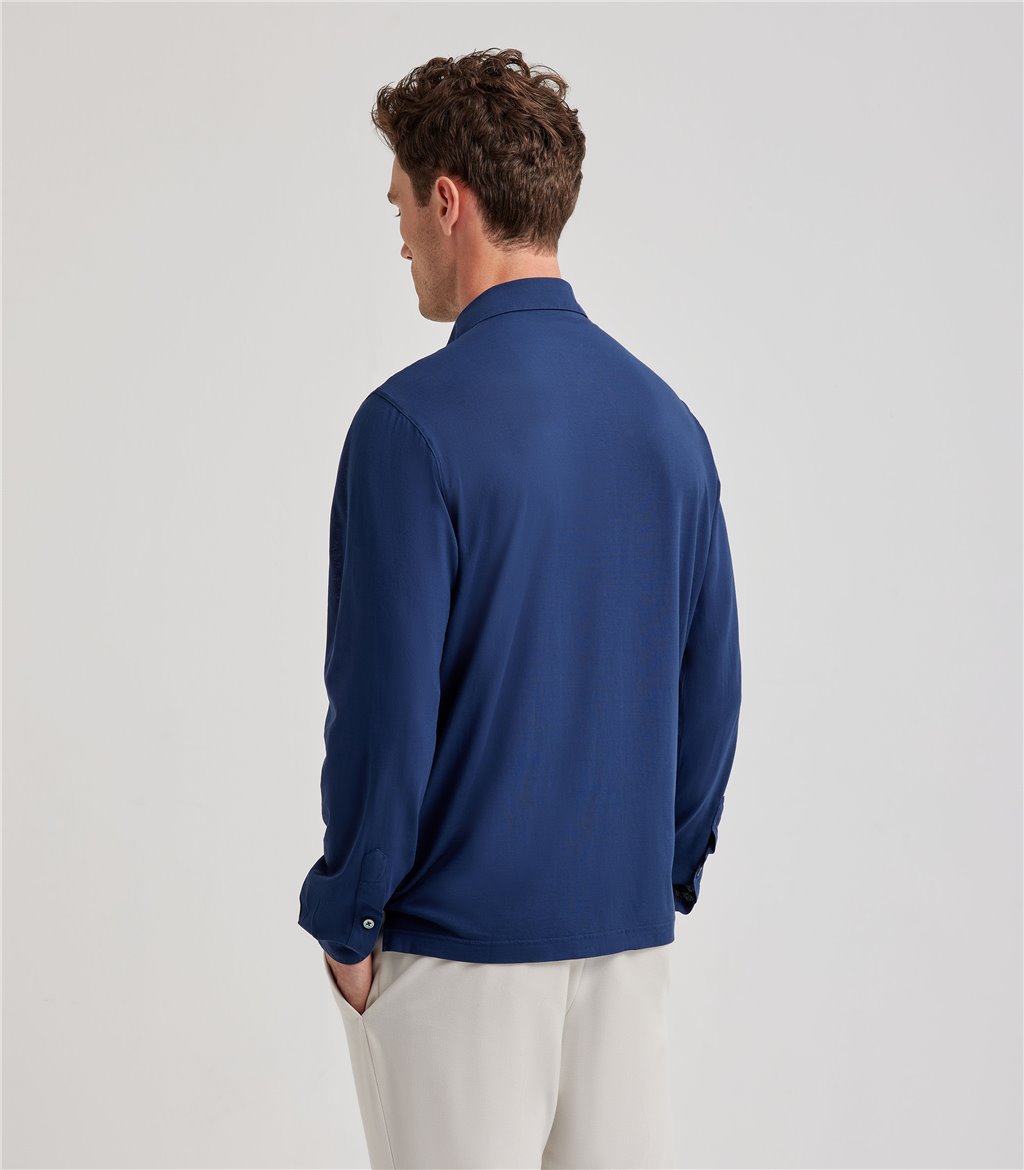 S.Moritz Camicia blu da uomo in cotone crepe | S.Moritz Sito Ufficiale Presa