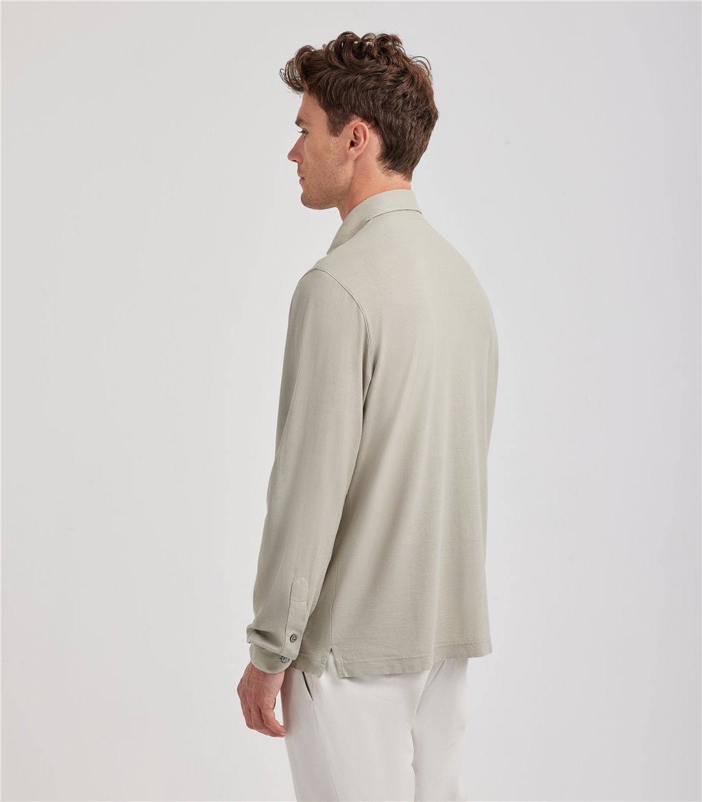 S.Moritz Camicia grigia da uomo in cotone crepe | S.Moritz Sito Ufficiale Sconto