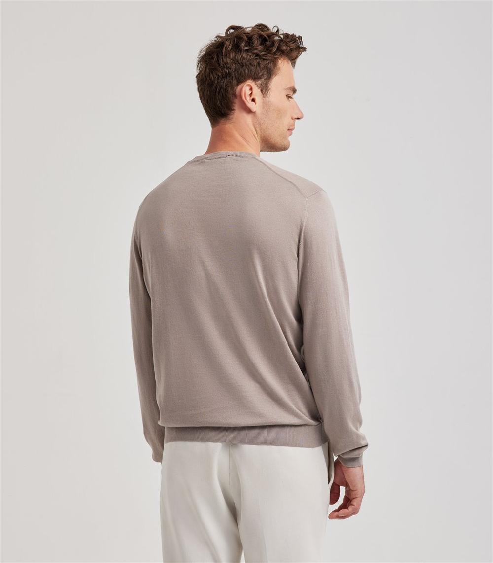 S.Moritz Maglia tortora da uomo in cotone giza | S.Moritz Sito Ufficiale Online