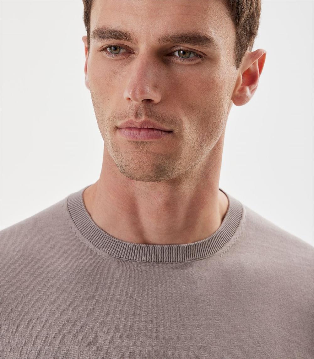 S.Moritz Maglia tortora da uomo in cotone giza | S.Moritz Sito Ufficiale Online