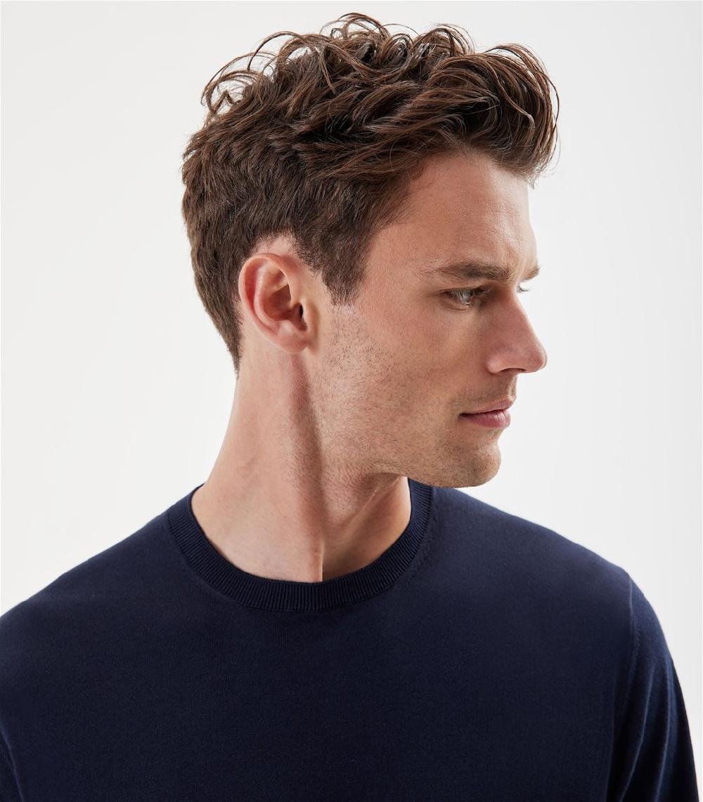 S.Moritz Maglia blu navy da uomo in cotone giza | S.Moritz Sito Ufficiale Saldi Di Fabbrica