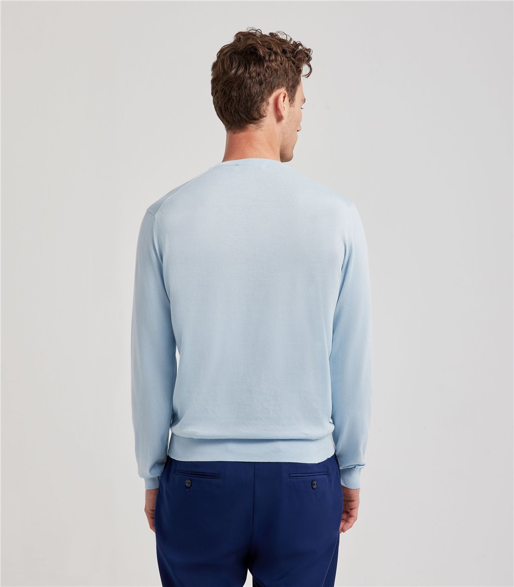 S.Moritz Maglia celeste da uomo in cotone giza | S.Moritz Sito Ufficiale Vendite Flash