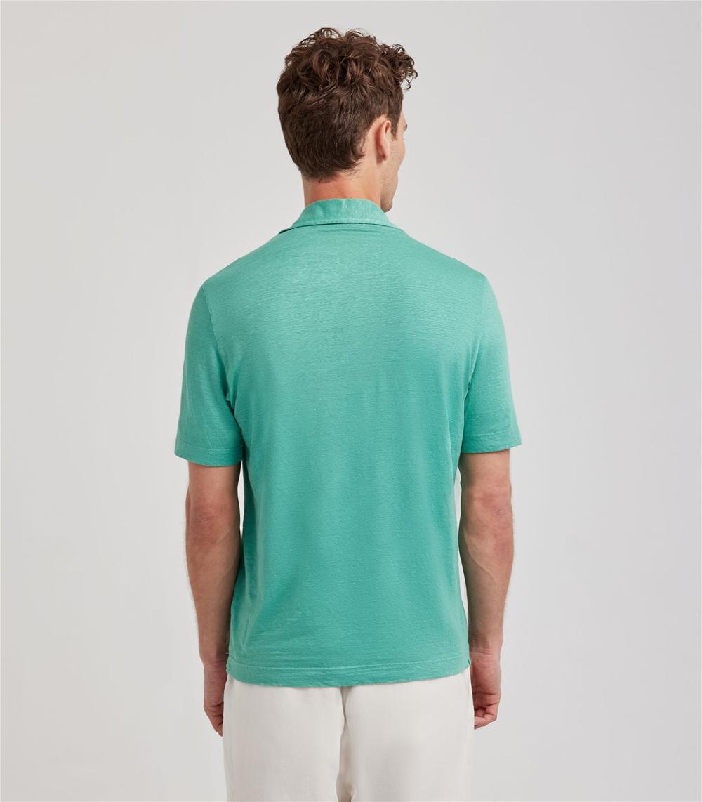 S.Moritz Polo skipper verde smeraldo in jersey lino | S.Moritz Sito Ufficiale Soddisfazione Garantita