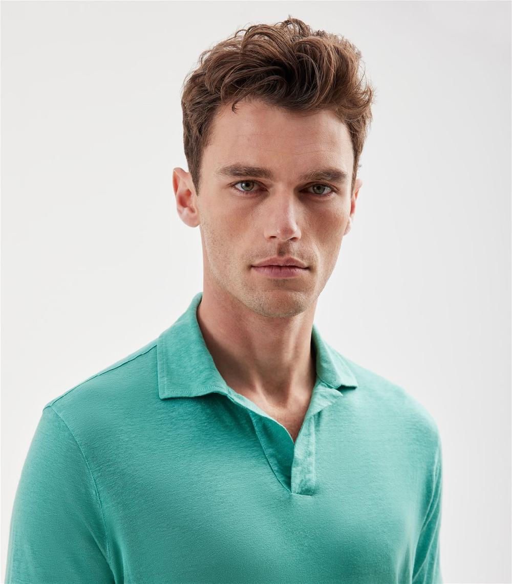 S.Moritz Polo skipper verde smeraldo in jersey lino | S.Moritz Sito Ufficiale Soddisfazione Garantita