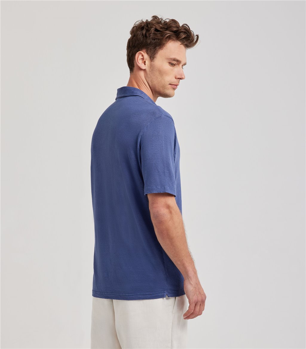 S.Moritz Polo skipper blu da uomo in jersey lino | S.Moritz Sito Ufficiale Negozi Online