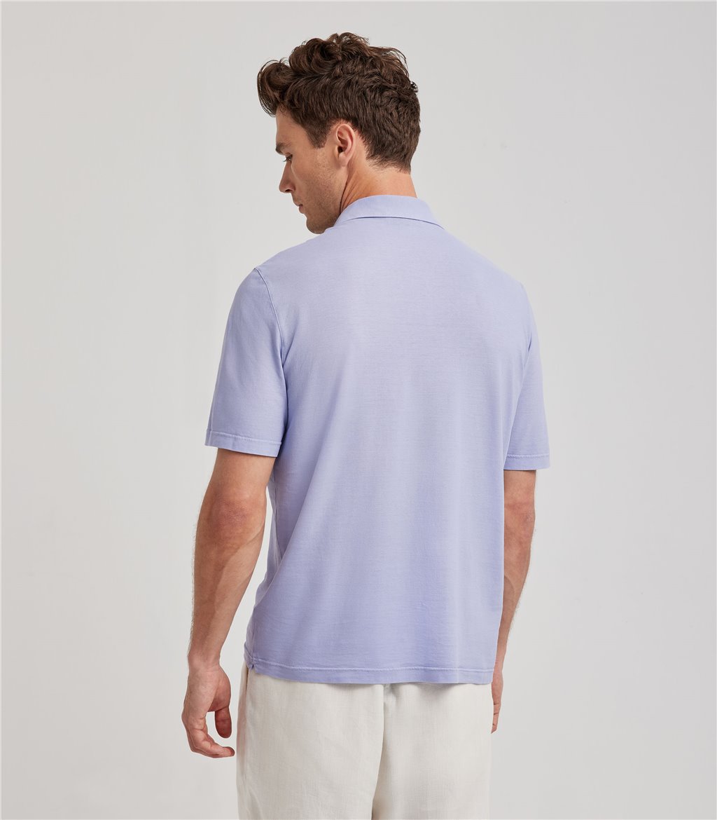 S.Moritz Polo lilla da uomo in cotone crepe | S.Moritz Sito Ufficiale Fino Al -60%