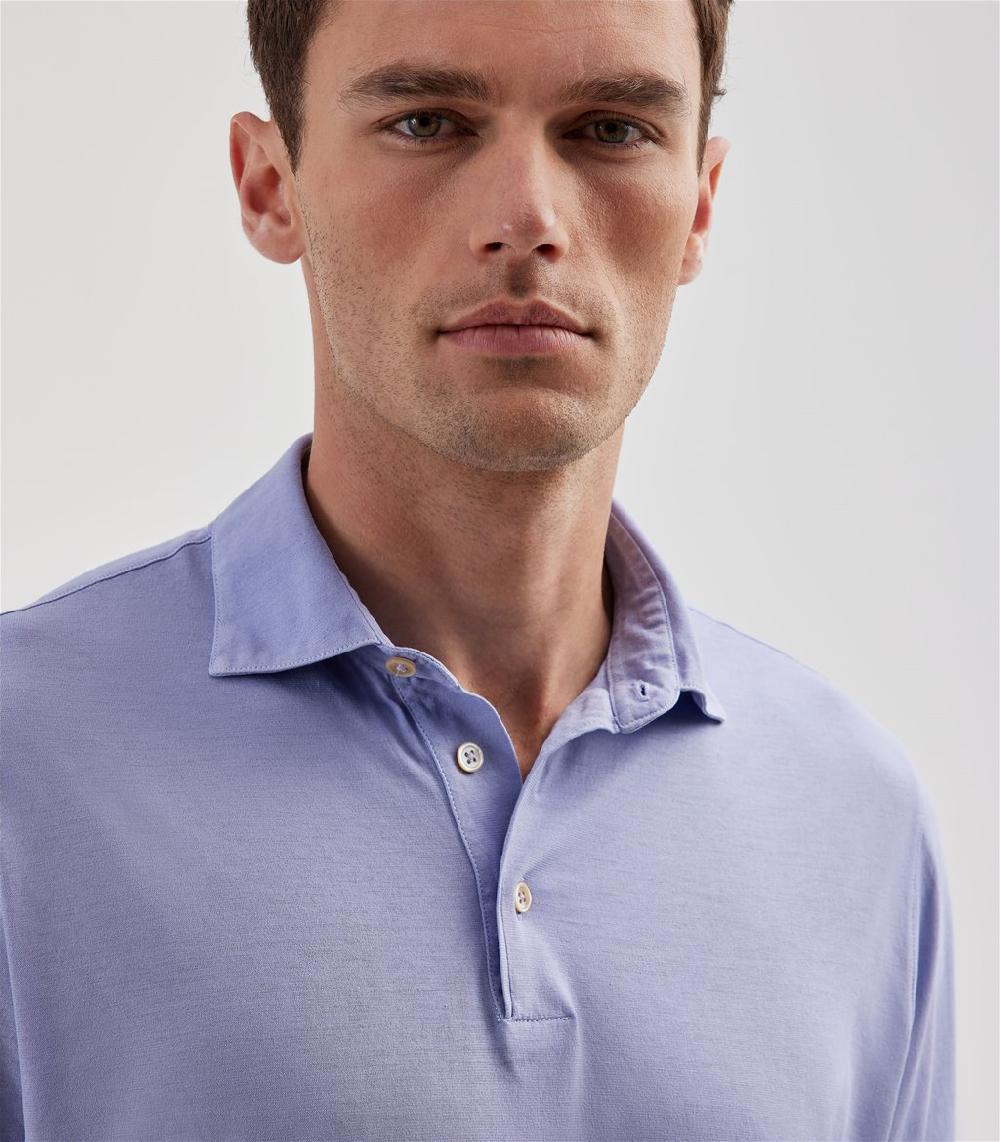 S.Moritz Polo lilla da uomo in cotone crepe | S.Moritz Sito Ufficiale Fino Al -60%