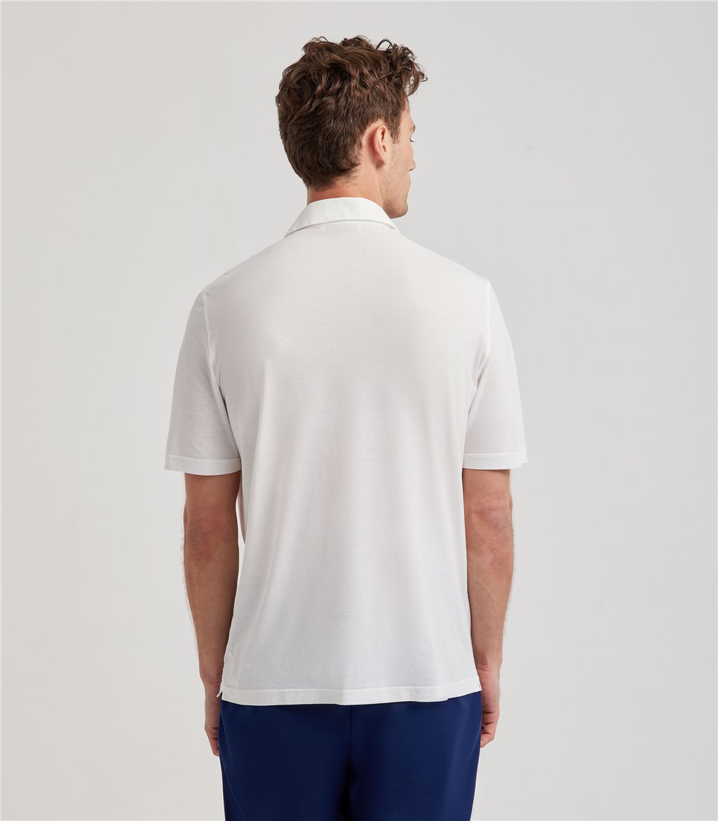 S.Moritz Polo bianca da uomo in cotone crepe | S.Moritz Sito Ufficiale Shopping Online