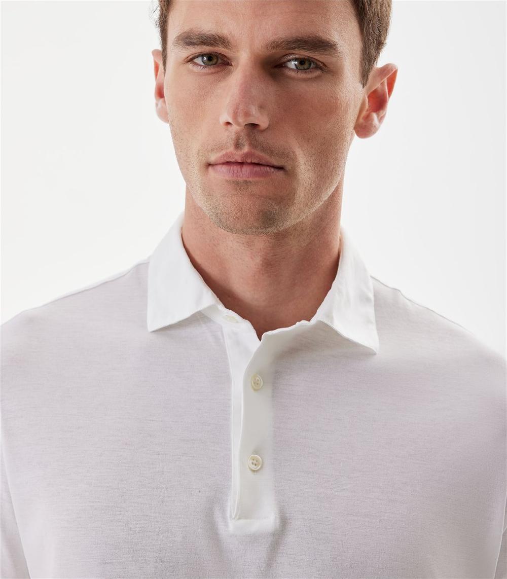 S.Moritz Polo bianca da uomo in cotone crepe | S.Moritz Sito Ufficiale Shopping Online