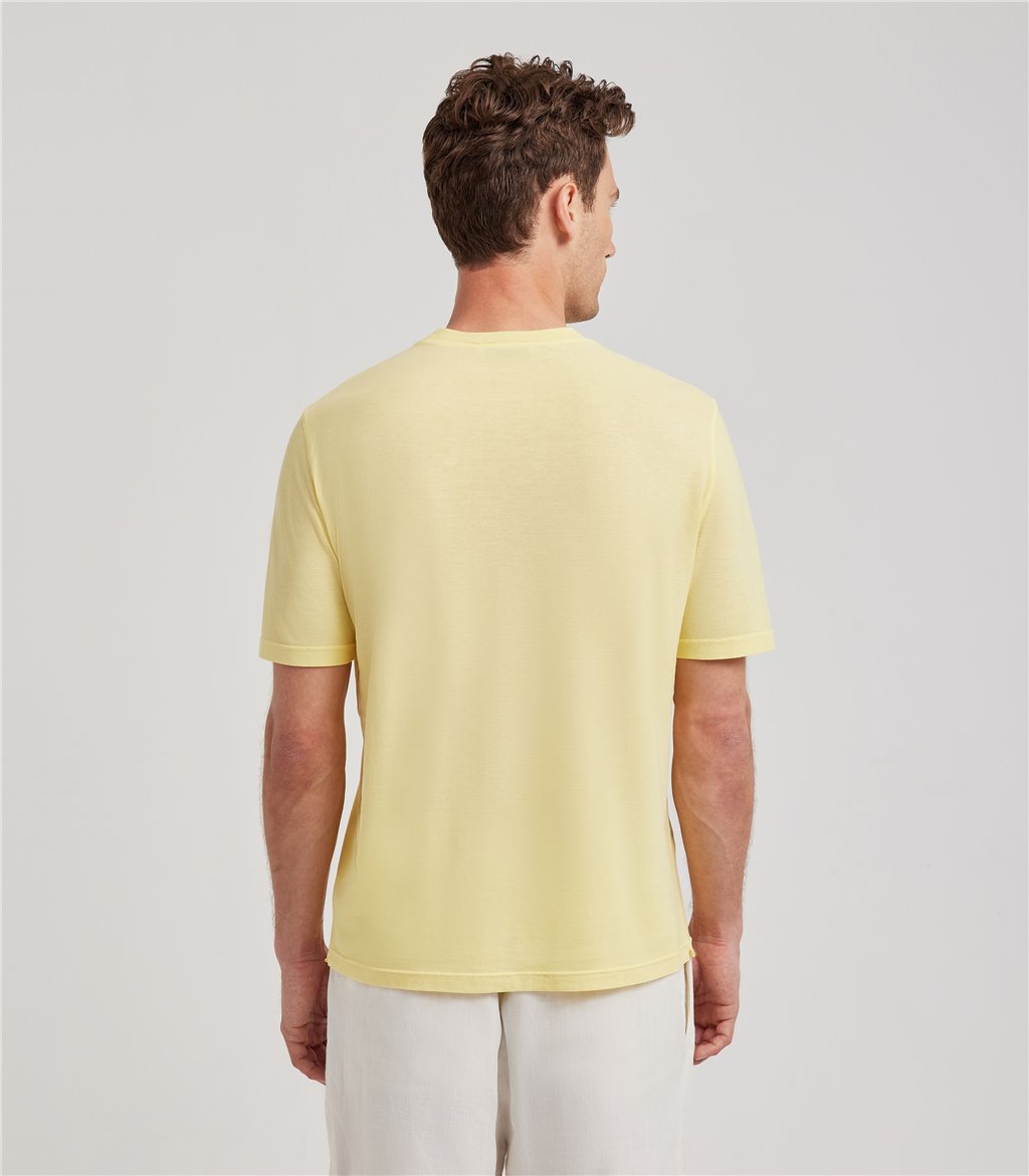 S.Moritz T-shirt gialla da uomo in cotone crepe | S.Moritz Sito Ufficiale Vendita Economica