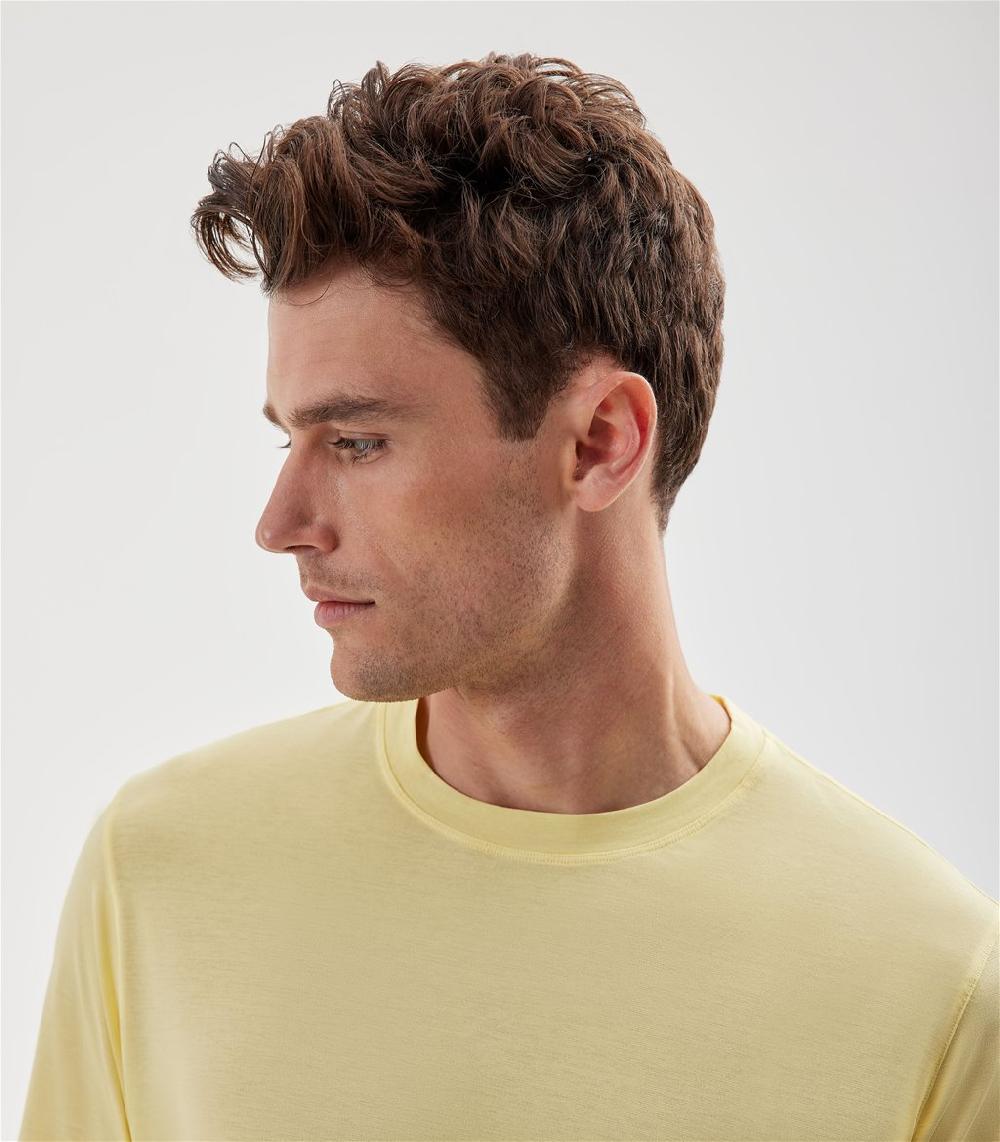 S.Moritz T-shirt gialla da uomo in cotone crepe | S.Moritz Sito Ufficiale Vendita Economica