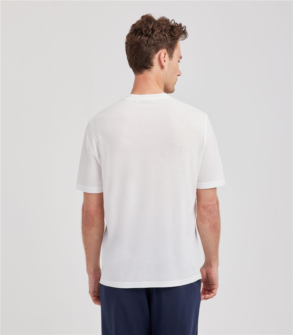 S.Moritz T-shirt bianca da uomo in cotone crepe | S.Moritz Sito Ufficiale I Più Venduti