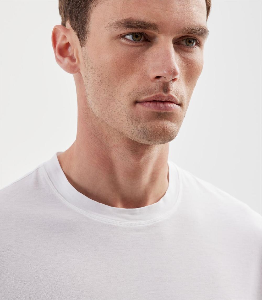 S.Moritz T-shirt bianca da uomo in cotone crepe | S.Moritz Sito Ufficiale I Più Venduti