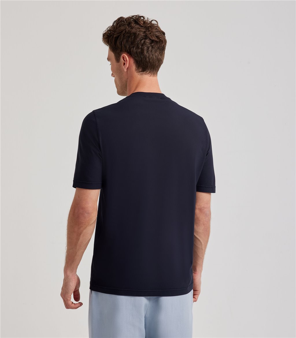 S.Moritz T-shirt blu da uomo in cotone crepe | S.Moritz Sito Ufficiale Vendite Flash